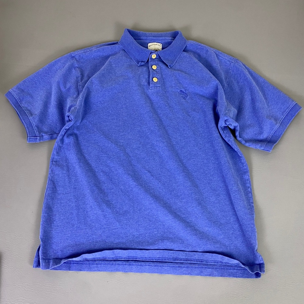 Original Island Sport Polo Shirt Men's Large Blue Short‎ Sleeve Embroidered Fish